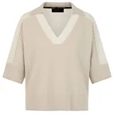 Marc Cain Zweifarbiger V-Pullover Beige S