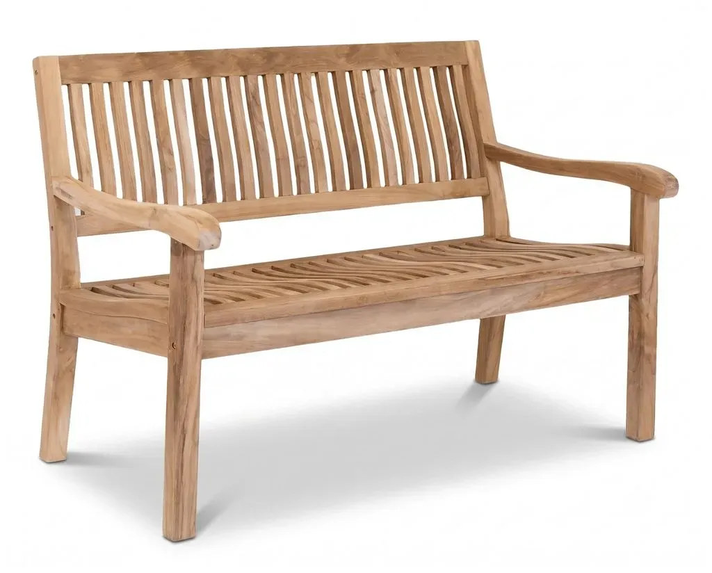 Massive Teakholzbank Kingsbury 150 cm | Gartenbank 3-Sitzer