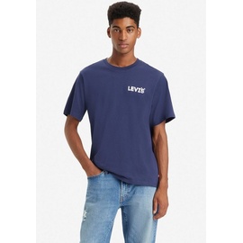 Levis T-Shirt mit Label-Print, Dunkelblau, S,