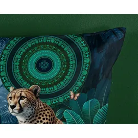 HIP Wendebettwäsche Nyah Satin Petrol Größe 1x 135x200 cm + 1x 80x80 cm