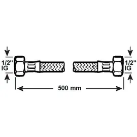 CORNAT Flexibler Verbindungsschlauch – 500 mm – 1/2 Zoll IG/IG