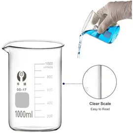 luxuskollektion Borosilikatglas Bechergläser Set 5 Stück Graduierte Becher