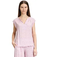 Cartoon Casual-Bluse mit Muster in Weiß/Violett | Gr.: 38