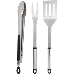HI 60075 Grillbesteck 3tlg Wender Gabel Grillzange