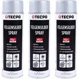 TECPO 3x Tecpo Felgensilber-spray, Felgenlack Lackspray, 500 ml