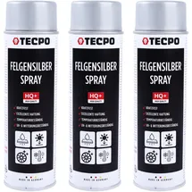 TECPO 3x Tecpo Felgensilber-spray, Felgenlack Lackspray, 500 ml
