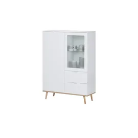 Möbel Kraft Highboard 100 x 140 x 40 cm Weiß