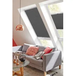 Dachfensterplissee SUNLINES "StartUp Style Honeycomb TL", grau (anthrazit, weiß), B:117,4cm H:73,9cm, Obermaterial: 100% Polyester, Plissees, mit Führungsschienen