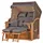 bene living bene,iving Strandkorb Komplettset Schaalsee Teak PE grau Modell 551
