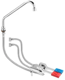 SARO Armatur Fußpedal - Kalt- / Warmwasser Set THEA, Hochwertige Armatur mit Fußpedal für komfortable Wassersteuerung, Maße (L x B x H): 300 x 35 x 250 mm