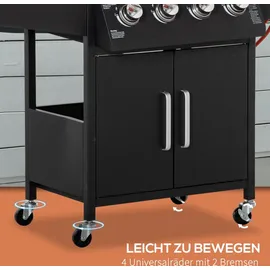 Outsunny Gasgrill Grillwagen 132,4 x 55 x 109 cm Schwarz