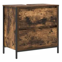 VidaXL Waschbeckenunterschrank mit Schubladen Räuchereiche