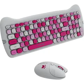 Canyon Tastatur- und Maus-Set HSET-W6 mit Mauspad Pink - Rosa/Schwarz/Lila