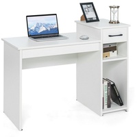 Costway Schreibtisch mit Schublade und offenen Regalen, Computertisch Holz, Arbeitstisch Bürotisch PC-Tisch für kleine Räume, 104 x 50 x 82 cm, ...
