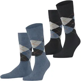 Burlington Everyday Argyle Socken 2 Paar Blau Einheitsgröße 40-46