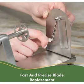 Homarden Gemüseschneider mit 5 Klingen aus Edelstahl – Gemüseschneider in Industriequalität für frische Zucchini und frische Zwiebeln – Sal... - Silber