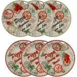 6er Set Pizzateller Charme Red + Charme grün - Rom rot + Moskau grün - 31cm - 04019#ZCHAR + 04019#ZCHAV