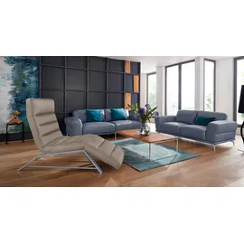 W.Schillig Relaxliege daily dreams Leder/Polyester 65 x 91 x 170 cm Braun mit Kissen