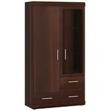 Lomadox Highboard 80 cm Nussbaum / Braun
