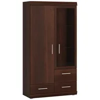 Lomadox Highboard 80 cm Nussbaum / Braun