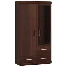 Lomadox Highboard 80 cm Nussbaum / Braun