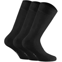 Rohner Basic Unisex Socken, Multipack - Cotton, Kurzsocken, einfarbig Schwarz 43-46 Pack