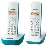 Panasonic compatible KX-TG1612FRC Téléphone Duo sans fil DECT sans répondeur Bleu, Telefon, Blau, Weiss