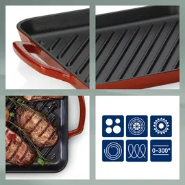 Kela Grillplatte 35 x 25 cm Gusseisen rot