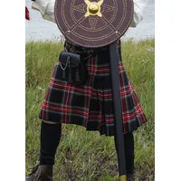 Battle Merchant Kostüm 8 Yard Kilt, Schottenrock, Black Stewart Tartan, Taille 42 in. (XL)