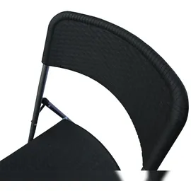 Steelboxx Klappstuhl Polyrattan Holzoptik 46 x 53 x 83,5 cm grau 4 St.