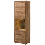 Massivmoebel24 Vitrine Akazie 58 x 40 x 180 cm Beige