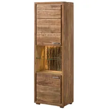 Massivmoebel24 Vitrine Akazie 58 x 40 x 180 cm Beige