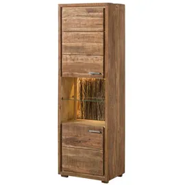 Massivmoebel24 Vitrine Akazie 58 x 40 x 180 cm Beige