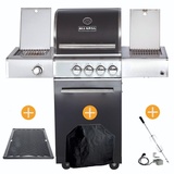 ALLGRILL CHEF Paket S3 Backburner Seitenkocher Steakzone AIR System GRATIS: Cover, Grillplatte, Spieß