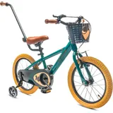 SUN BABY Kinderfahrrad Jungen Fahrrad Stützräder Schubstange 14 Zoll Verdant Rowan grün - Grün