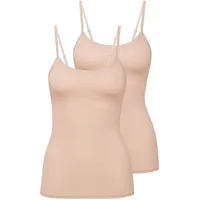 CALIDA Damen Unterhemd 2er Pack Natural Comfort, Spaghettitop,