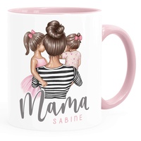 SpecialMe® Tasse Mama mit Namen, Mutter Tochter Sohn - personalisierbar, mit Namen, du bist die Beste Muttertagsgeschenk rosa Keramik-Tasse