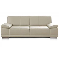 CAVADORE 3-Sitzer Sofa Corianne / Echtledercouch im modernen Design / Mit Armteilverstellung / 217 x 80 x 99 / Echtleder weiß
