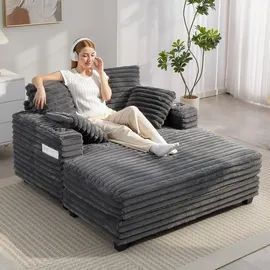 Homcom Schlafsofa, Grau, Kunststoff, 2-Sitzer, Füllung: Schaumstoff,Schaumstoff,Taschenfederkern, 134x89x151 cm, Wohnzimmer, Sofas & Couches, Schlafsofas