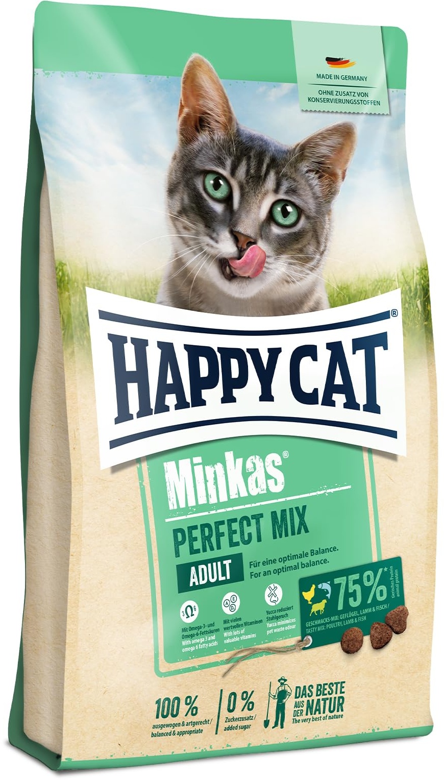 happy cat minkas perfect mix geflgel, fisch lamm 10 kg