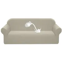 luxuskollektion Sofahusse Stretch Wasserdicht Jacquard Antirutsch 4 Sitzer Sand