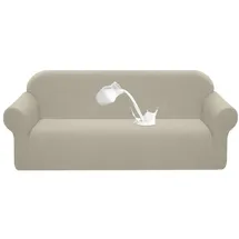 luxuskollektion Sofahusse Stretch Wasserdicht Jacquard Antirutsch 4 Sitzer Sand