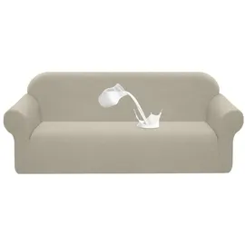 luxuskollektion Sofahusse Stretch Wasserdicht Jacquard Antirutsch 4 Sitzer Sand