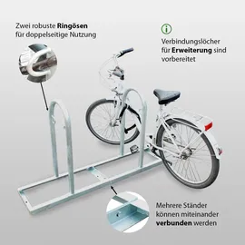 Trutzholm Fahrradständer 2 x Anlehnbügel 90 x 84 cm Ø 49 mm grau