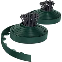 Flexible Rasenkante Beeteinfassungen Kunststoff, mit 80 Erdanker, Länge 40m Höhe 5cm, Grün - Vounot