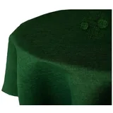 Tischdecke Leinenoptik OVAL Tischdecke uni Gartentischdecke, bügelfrei, Lotuseffekt, gleichmäßige Gewebestruktur grün 135 cm x 180 cm