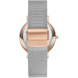 Paul Valentine Damen Armbanduhr - Rose Gold Silver Sunray Mesh