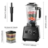 Küchenmixer Blender - Standmixer/Smoothie-Maker - 2 l Kapazität - Hochgeschwindigkeit - Edelstahlklingen - Doppelbecher - Akku inklusive