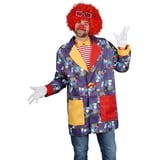 Metamorph Kostüm Wild gemusterte Clownsjacke, Anzugsjacke für Clowns mit Selbstbewusstsein bunt 50-52