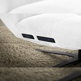 KAWOLA Relaxliege LETICIA motorisch Feincord weiß